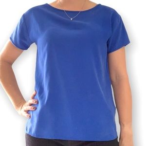 J Crew Silk Blue Shirt, Size XS